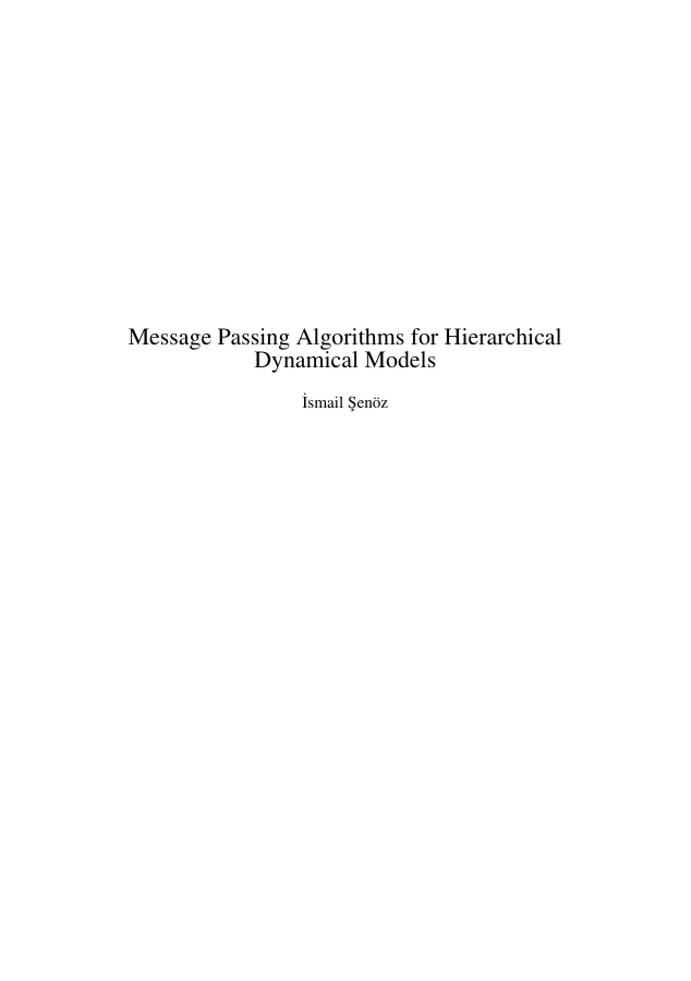 Cover of Message Passing Algorithms for Hierarchical Dynamical Models